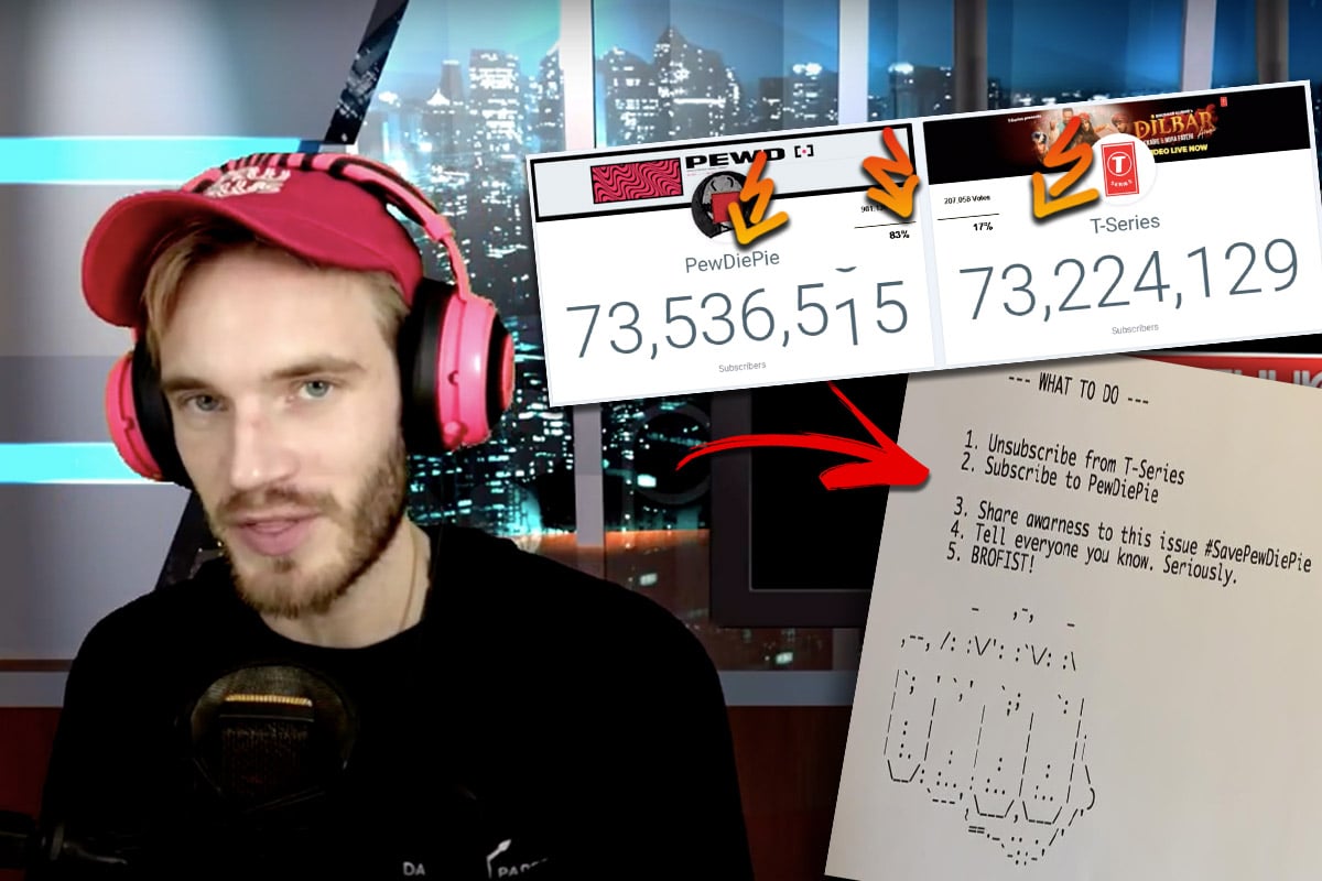 Youtuber PewDiePie bojuje o prvenstvo v odberoch. Fanúšikovia bojujú spolu s ním