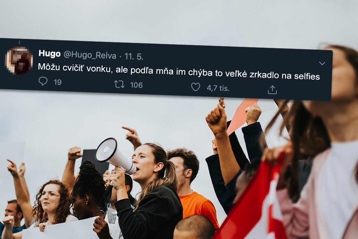 Skupinka protestujúca za otvorenie fitiek sa stala terčom výsmechu