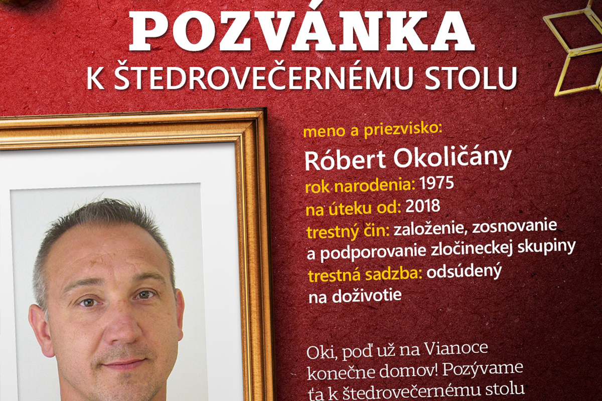 Polícia pozvala vianočnou kampaňou hľadaných kriminálnikov k štedrovečernému stolu