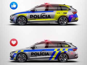 slovenská polícia policajné autá dizajn