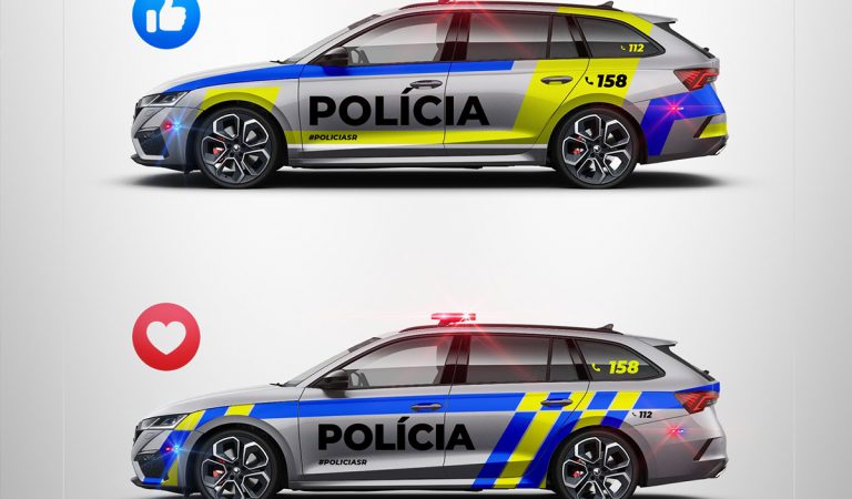 slovenská polícia policajné autá dizajn