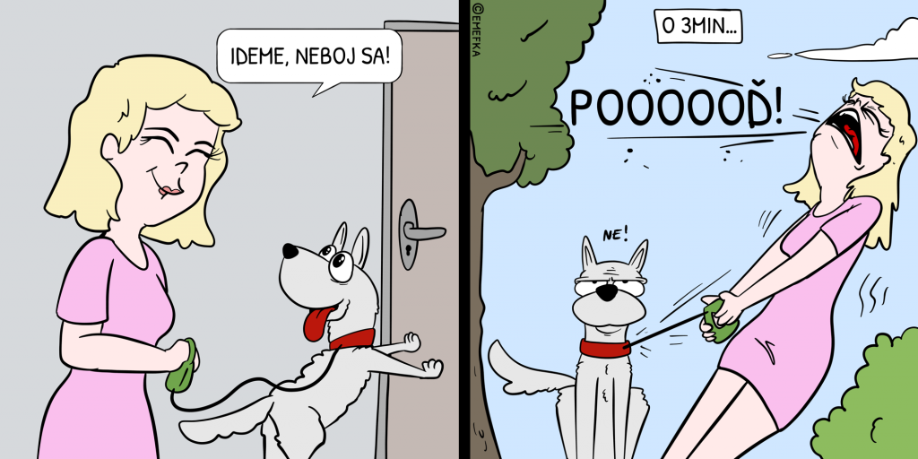 komiksy, pes, psičkár, komiksy o psoch, ilustrácie, zábava