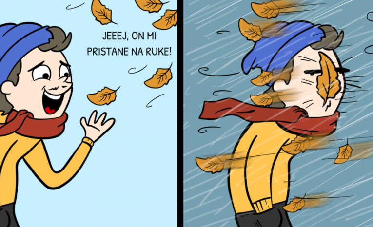 jeseň, komiks, zábava, ilustrácia