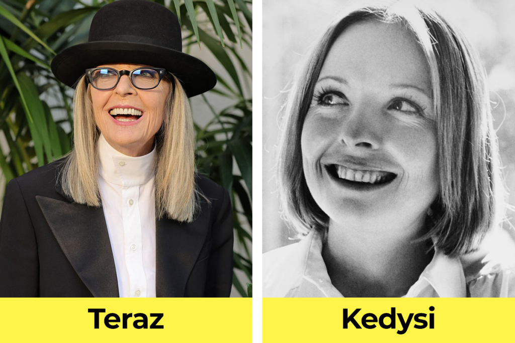 herečky po šesťdesiatke, známe herečky, hollywoodske herečky, vtedy verzus teraz, Diane Keaton