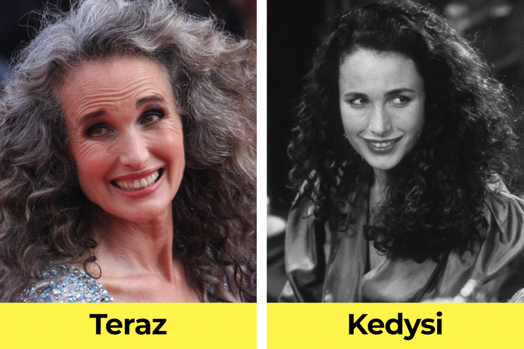 herečky po šesťdesiatke, známe herečky, hollywoodske herečky, vtedy verzus teraz, Andie MacDowell