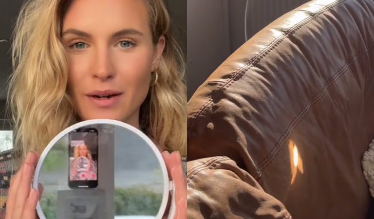 požiar, tiktok, modelka, zrkadlo, viral, sedačka