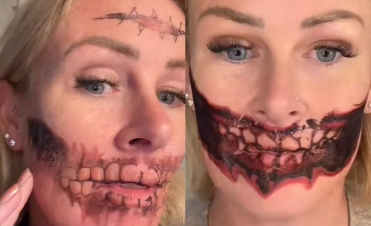 Halloween, TikTok, virál, halloweensky mejkap, make-up, odstránenie