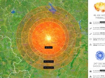 Web, kde môžeš škodoradostne sledovať apokalypsu dopadu asteroidu podľa zvolenej veľkosti, rýchlosti a lokality