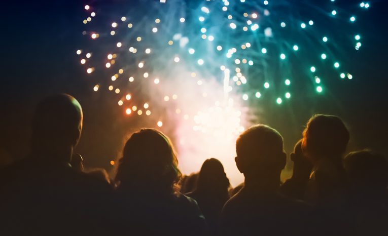 Slovensko, slovenské mestá, ohňostroj, Silvester