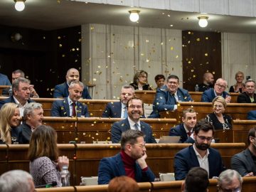 Romana Tabak, konfety, parlament, schválenie rozpočtu