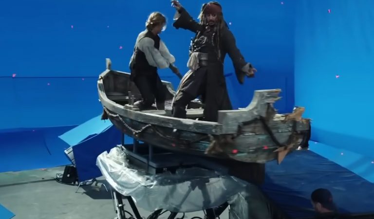 zelené plátno, natáčanie filmov, behind the scenes, Piráti z Karibiku