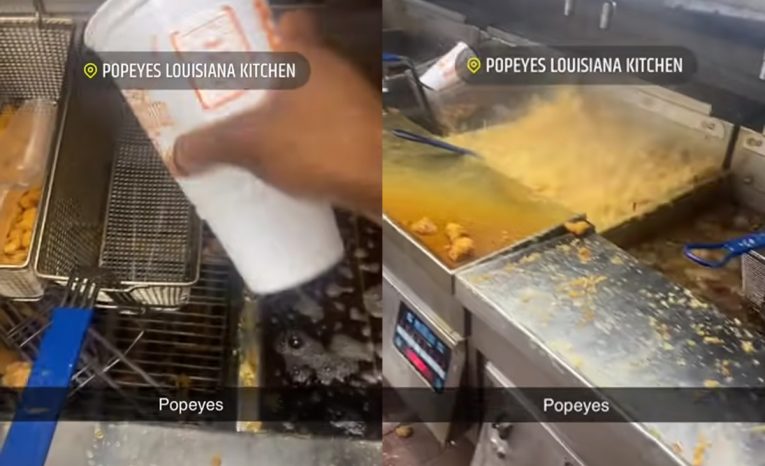 ľad, fritéza, virálne video, nebezpečné