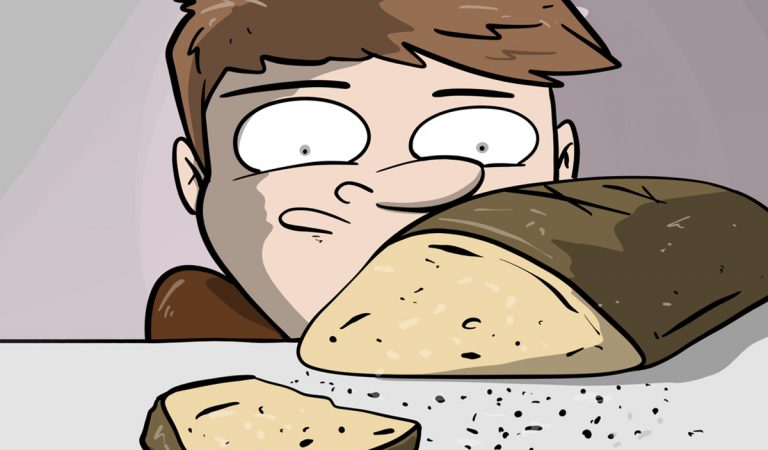 problémy s jedlom, vtipné ilustrácie