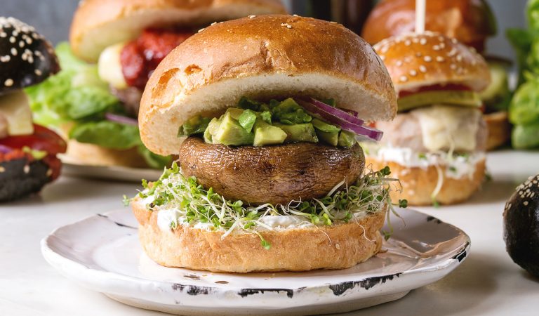 vegánske recepty, vegánstvo, jedlo, portobello burger