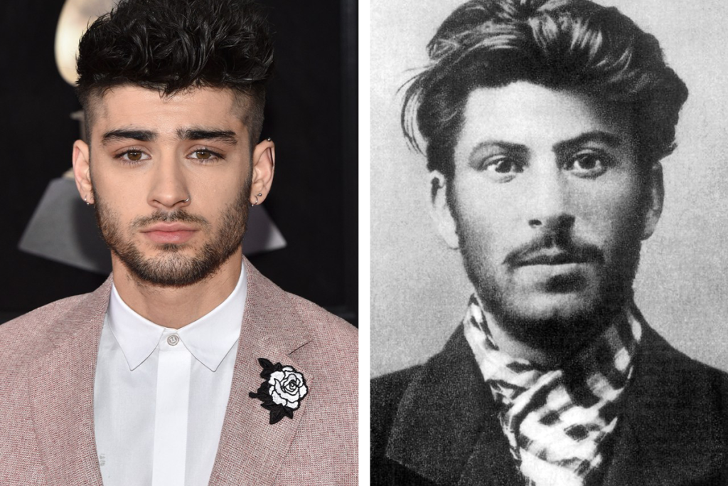 celebrita, historická osobnosť, história, podobnosť, dvojička, Zayn Malik, Joseph Stalin