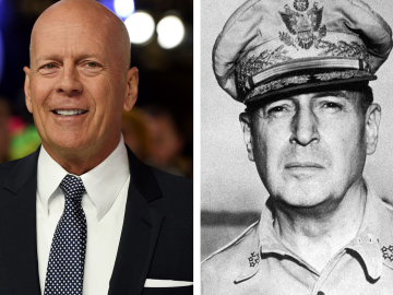 celebrita, historická osobnosť, história, podobnosť, dvojička, Bruce Willis, Douglas MacArthur