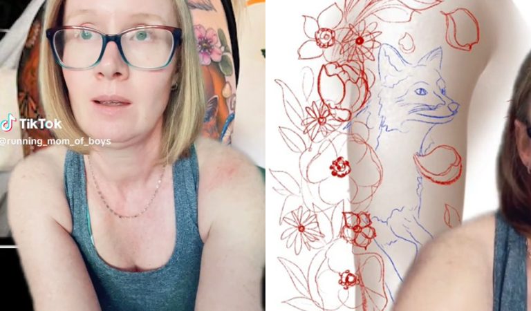 tetovanie, skica, líška, fail, virál, tattoogate