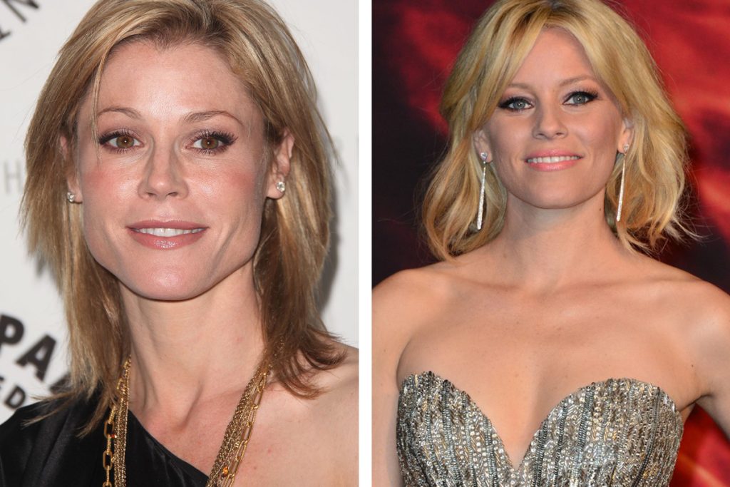 celebrity, ktoré sa na seba podobajú, známe osobnosti, šoubiznis, Hollywood, Julie Bowen a Elizabeth Banks