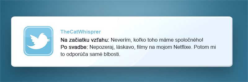 vtipné tweety, manželstvo, vzťah, láska, zábava