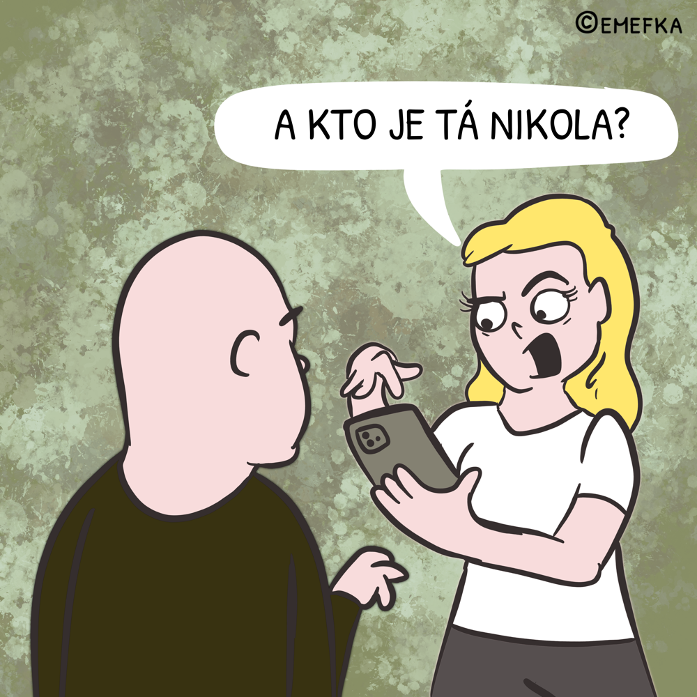 vzťah, toxická frajerka, pod papučou, ilustrácia