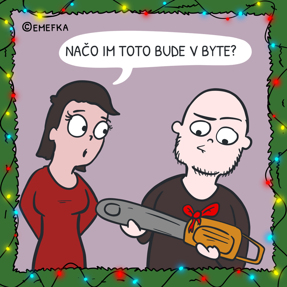 Vianoce, advent, sviatky, hádka, pár, vzťah, komiks, ilustrácia, zábava