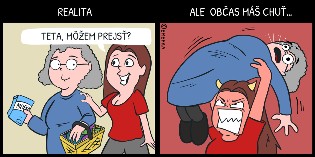 situácie, v ktorých sa tebe bije anjel s diablom, ilustrácia, komiks, zábava