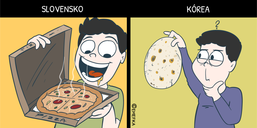 Slovensko verzus Južná Kórea, ilustrácie, porovnanie, komiks, humor