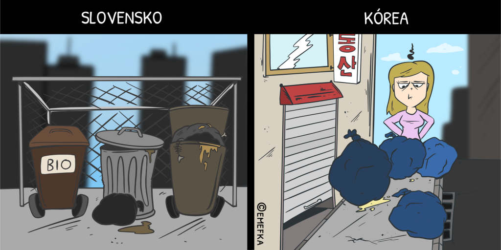 Slovensko verzus Južná Kórea, ilustrácie, porovnanie, komiks, humor