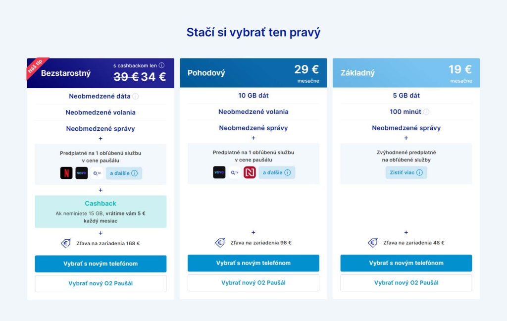 mobilný operátor zhoršil paušály