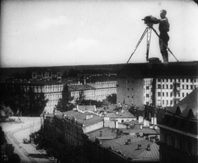 man with a movie camera