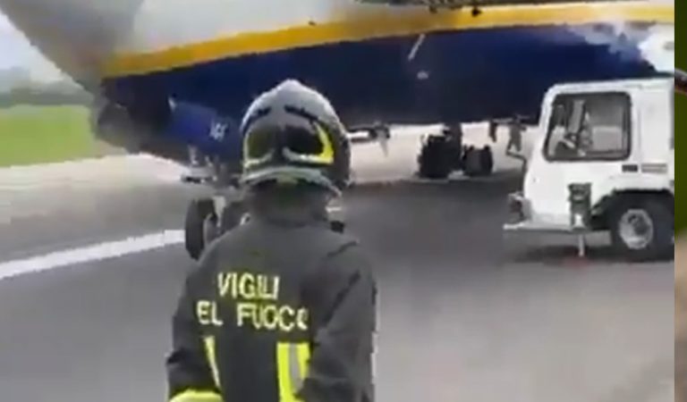 Ryanair vybuchli pneumatiky