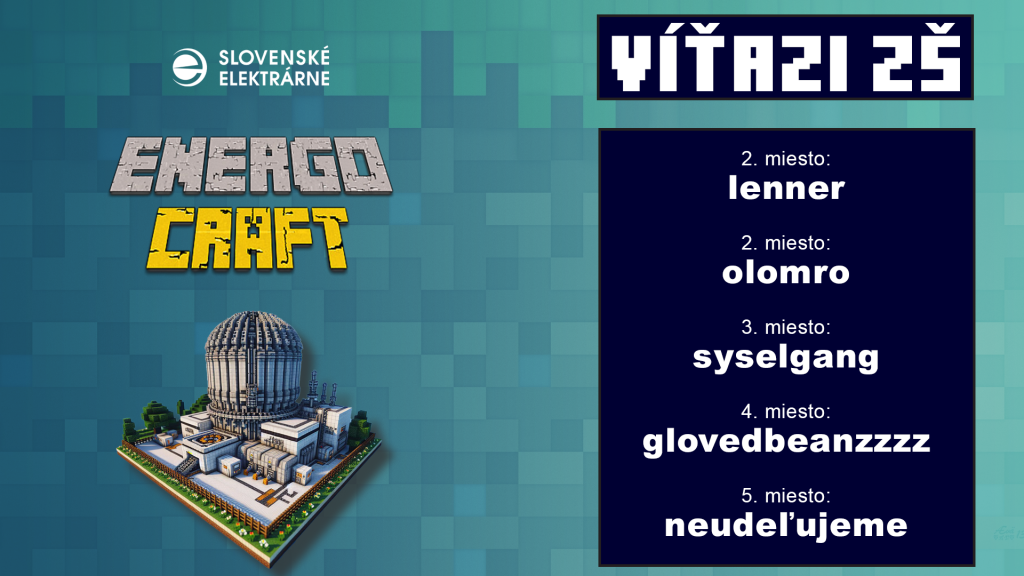 Študenti postavili malé modulárne reaktory v Minecrafte - spoznaj úžasné stavby víťazov súťaže Energocraft!