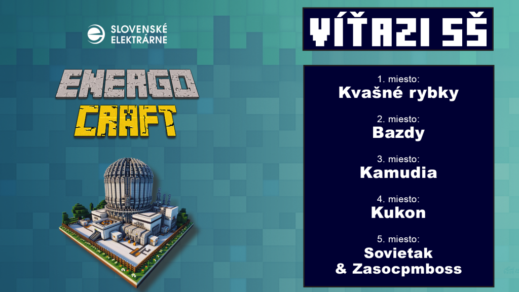 Študenti postavili malé modulárne reaktory v Minecrafte - spoznaj úžasné stavby víťazov súťaže Energocraft!