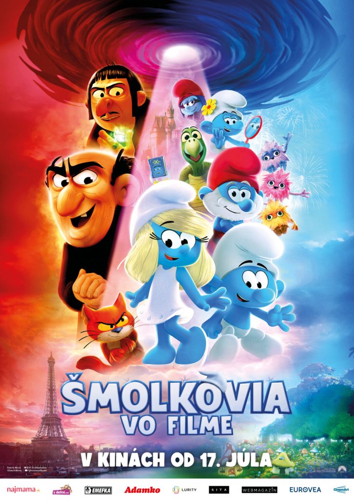 Šmolkovia vo filme, filmy, kino program, slovenské kino, animovaný film, komédia, kino premiéra, filmová novinka
