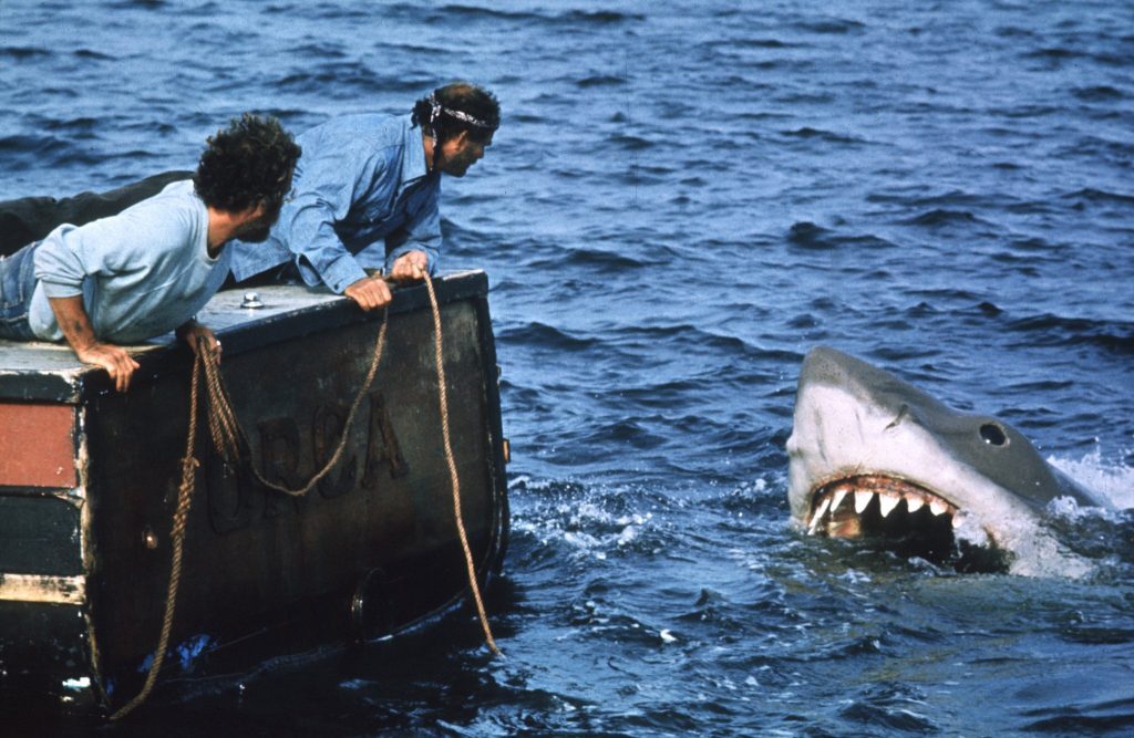 filmy, Čeľuste, horor, kultový film, režisér, Steven Spielberg, nakrúcanie filmov