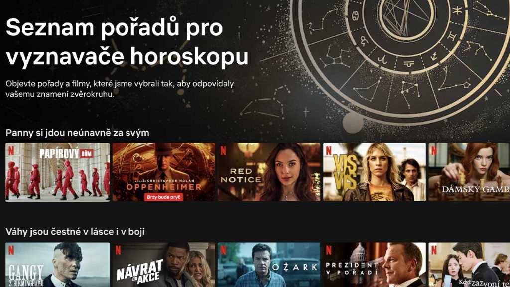 stream platformy, Netflix, astrológia, horoskop, znamenia horoskopu, filmy a seriály
