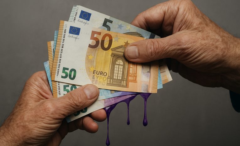 peniaze bankovky sfarbené bankovky peniaze problémy