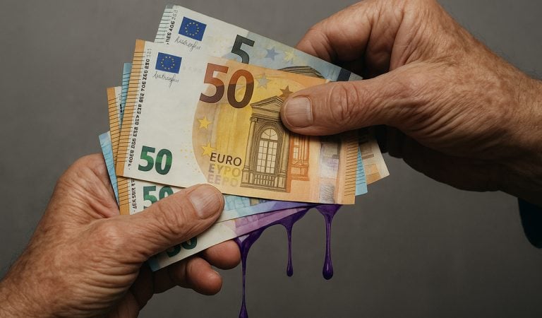 peniaze bankovky sfarbené bankovky peniaze problémy