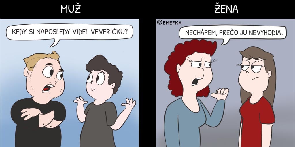Komiksy, ktoré vtipne opisujú rozdiely medzi mužmi a ženami