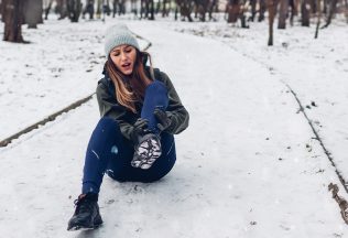 pošmyknutie na ľade