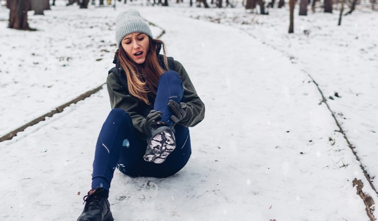 pošmyknutie na ľade