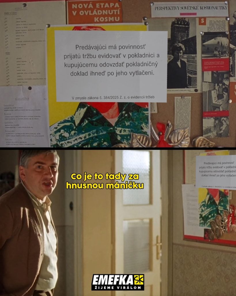 Predávajúci má povinnosť prijatú tržbu evidovať v pokladnici a kupujúcemu odovzdať pokladničný doklad ihneď po jeho vytlačení. V zmysle zákona č. 384/2025 Z. z. o evidencii tržieb