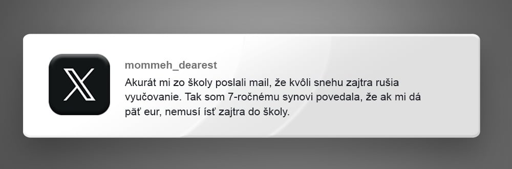 nemilosrdná zima vtipné príspevky