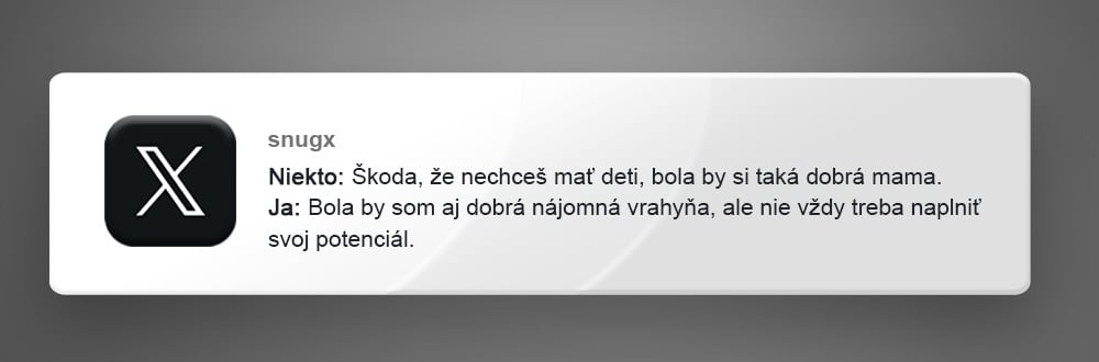 príspevky X nechcú deti