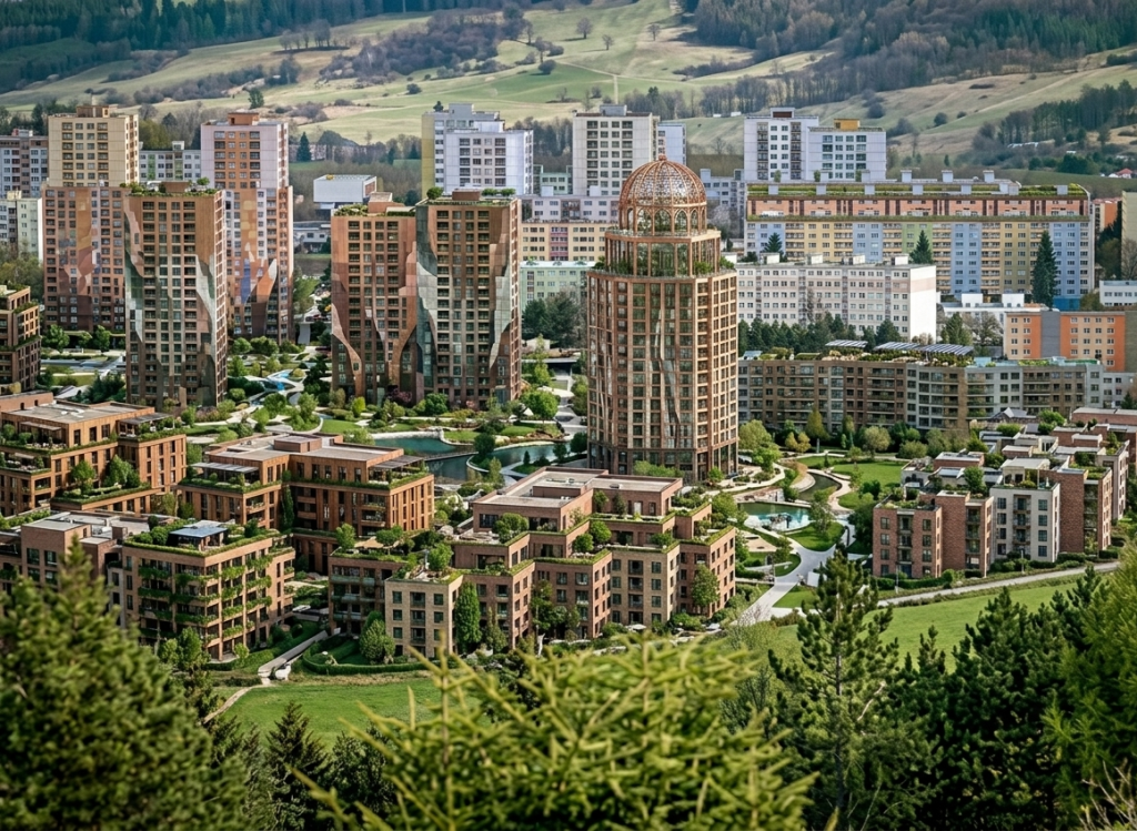AI vytvorila zo známych slovenských sídlisk luxusné štvrte