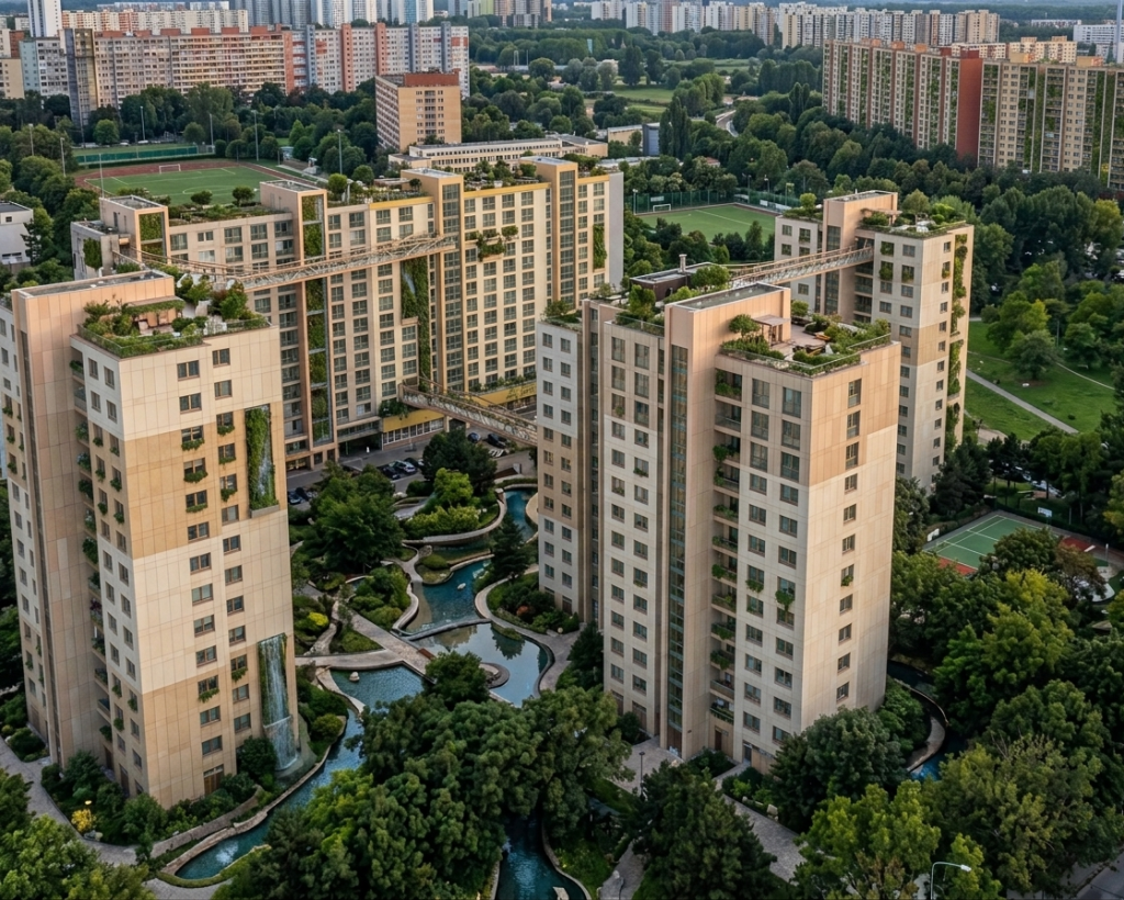 AI vytvorila zo známych slovenských sídlisk luxusné štvrte