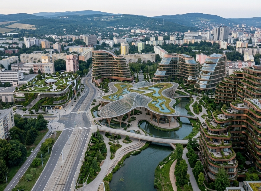 AI vytvorila zo známych slovenských sídlisk luxusné štvrte