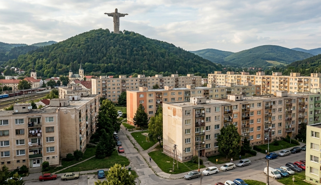 Takto by vyzerali svetové pamiatky v obklopení socialistickej architektúry podľa AI.