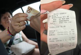 Vodič taxi v Bratislave si vypýtal za 3 kilometre jazdy 45 eur.