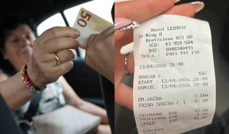 Vodič taxi v Bratislave si vypýtal za 3 kilometre jazdy 45 eur.
